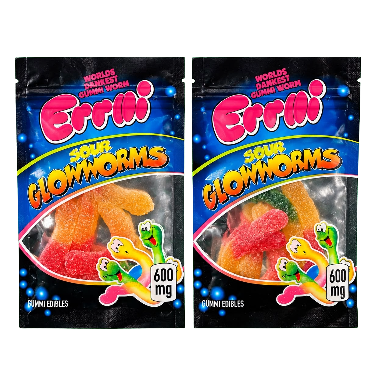 Errlli Sour Glowworms 600MG